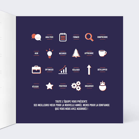 Carte de vœux entreprise Découpe Calendrier de l'Avent Intérieur Droit