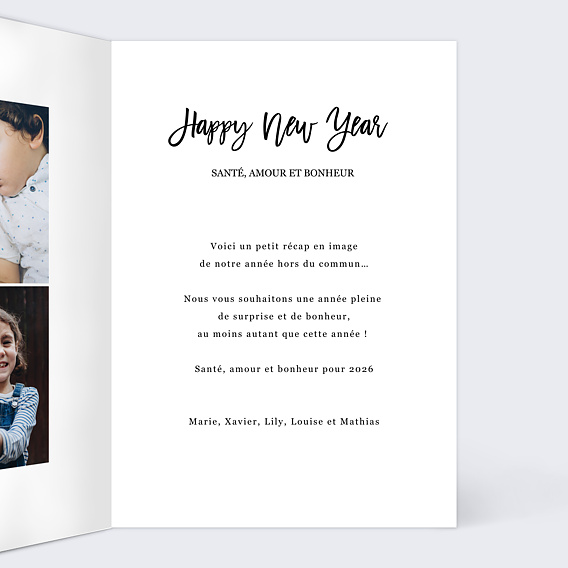 Carte de voeux Multiphoto Chic Intérieur Droit