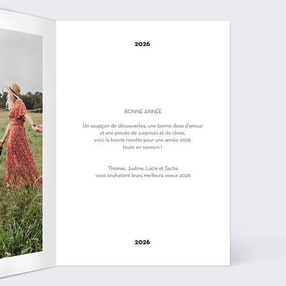 Carte de voeux Typo Chic Intérieur Droit