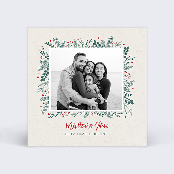 Carte de Voeux Particuliers Cadre Photo Festif