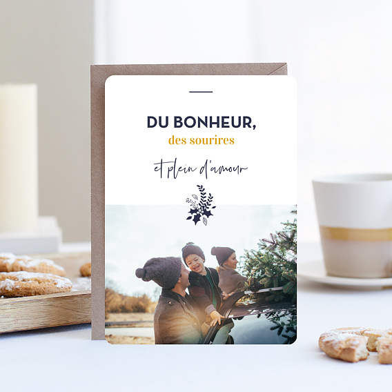 Carte de Voeux Particuliers Branche de houx