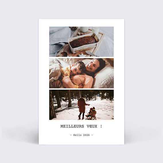 Carte de Voeux Particuliers Polaroïd 3 photos