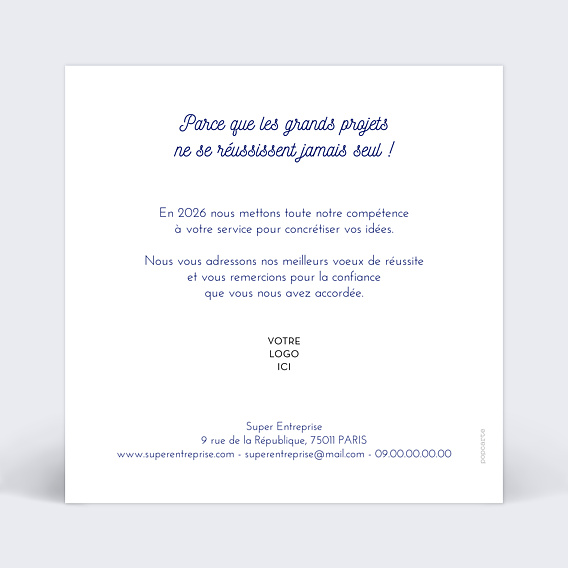 Carte de vœux entreprise Bulles pétillantes Verso