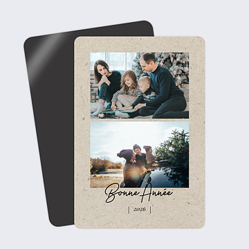 Carte de Voeux Particuliers Esprit chiné 2 photos
