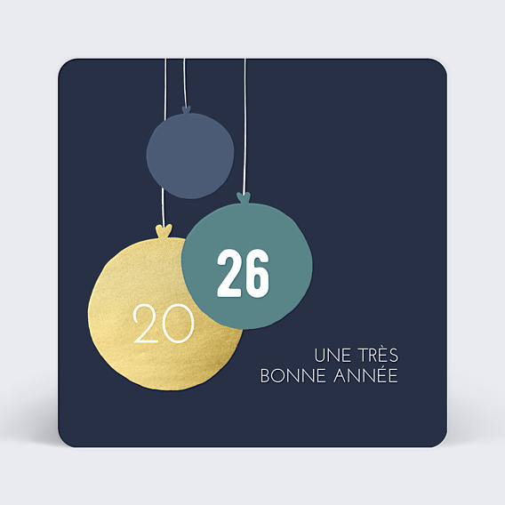 Carte de Voeux Particuliers Boules de Noël