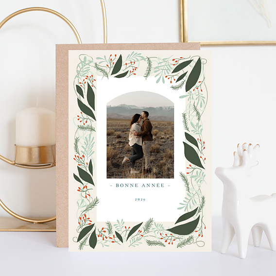 Carte de voeux Cadre Végétal Après 1