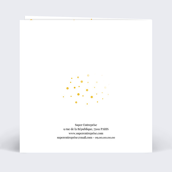 Carte de Voeux Entreprise Pois Bonne Année Dorure