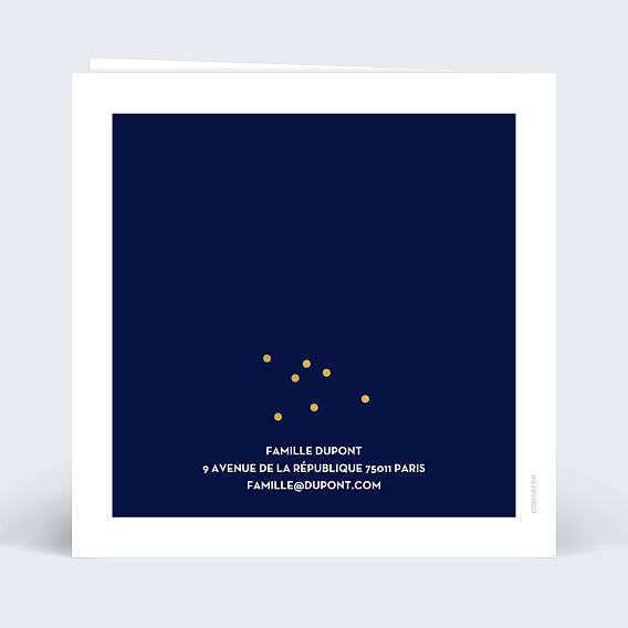 Carte de voeux Multiphoto Bleu Verso