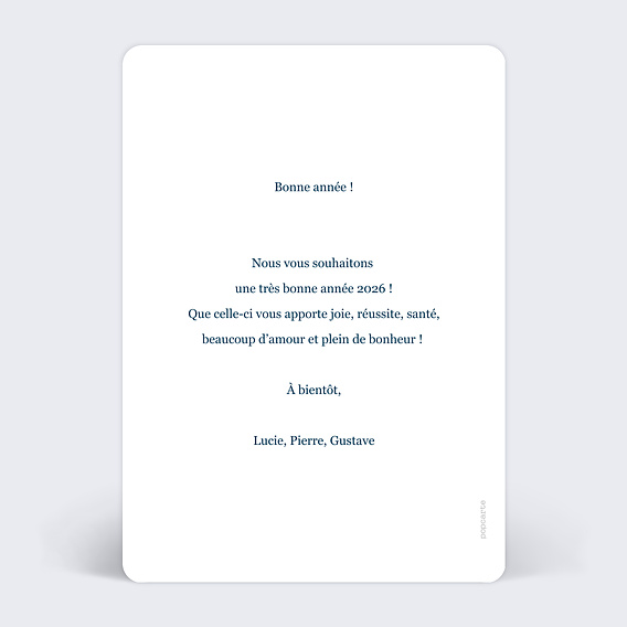 Carte de voeux Caractère Verso