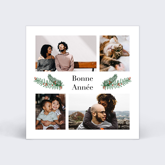 Carte de Voeux Particuliers Multiphoto Festif