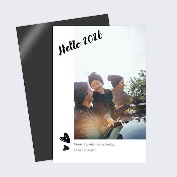 Carte de voeux Cadre Blanc Avec Coeur