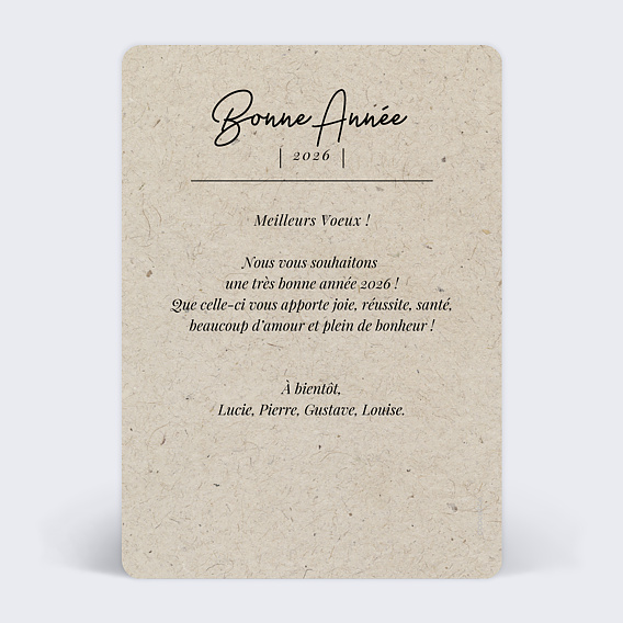 Carte de voeux Esprit chiné 2 photos Verso