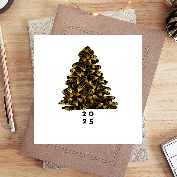 Carte de vœux entreprise Sapin Chic