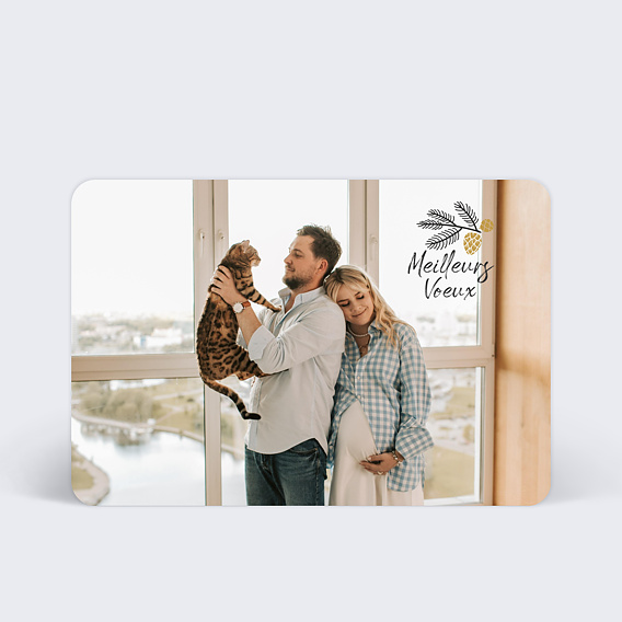 Carte de Voeux Particuliers Tampon couronne