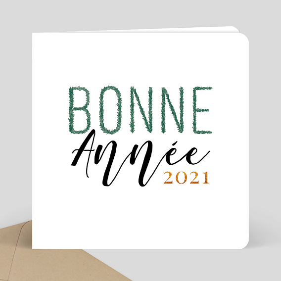 Carte de Voeux Particuliers Typographie sapin