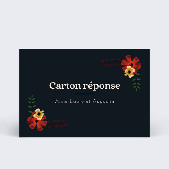 Carton réponse mariage Anémone