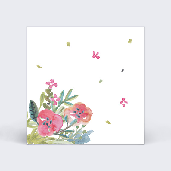 Carton réponse mariage Bouquet Aquarelle