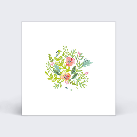 Carton réponse mariage Couronne Aquarelle