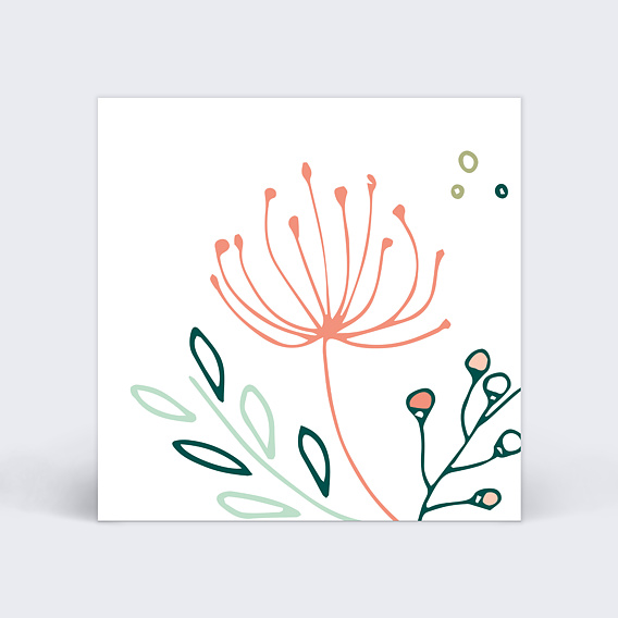 Carte réponse de mariage Couronne de fleurs