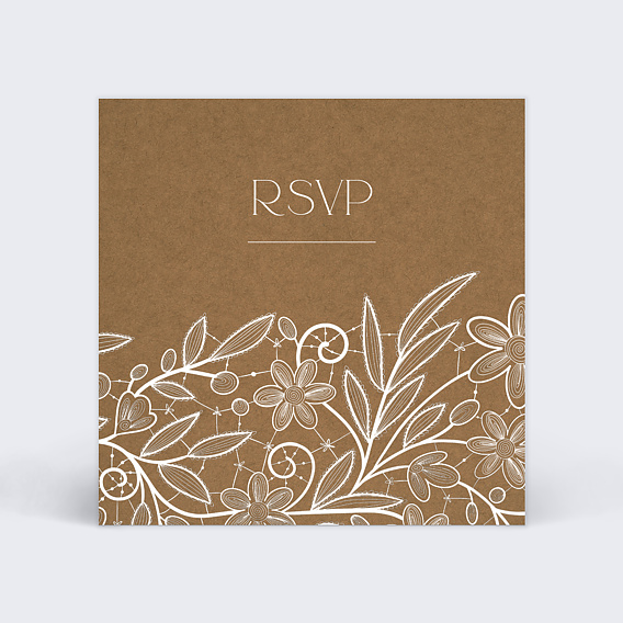 Carton réponse mariage Dentelle Kraft