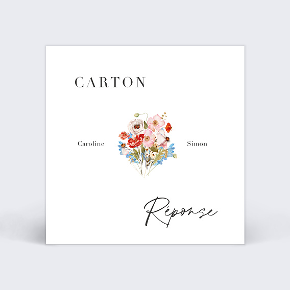 Carton réponse mariage Éveil des fleurs