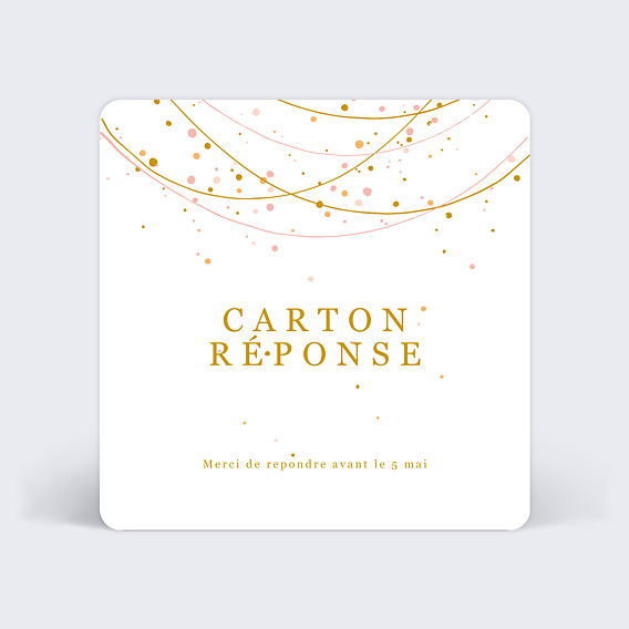 Carton Réponse Mariage Fairy Lights