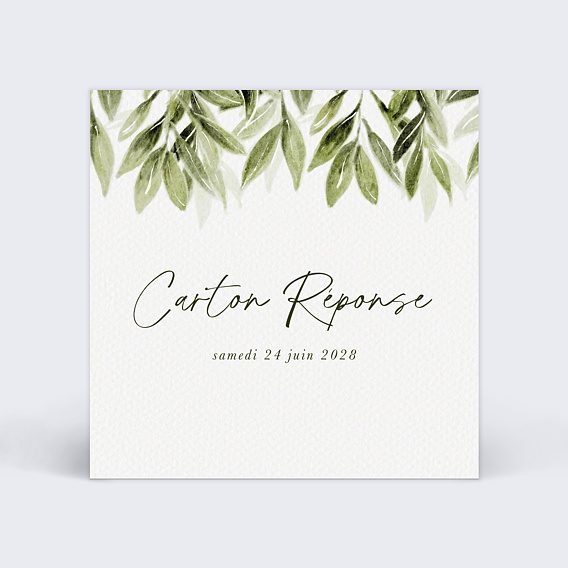 Carton réponse mariage Lauriers Suspendus
