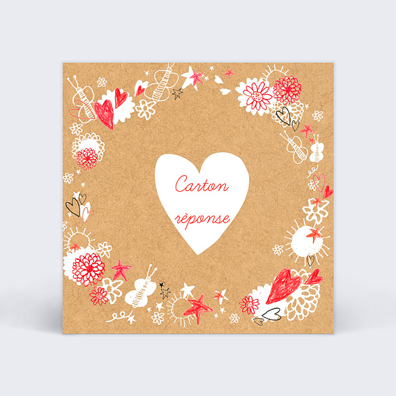 Carton réponse mariage Mariage Enfant 