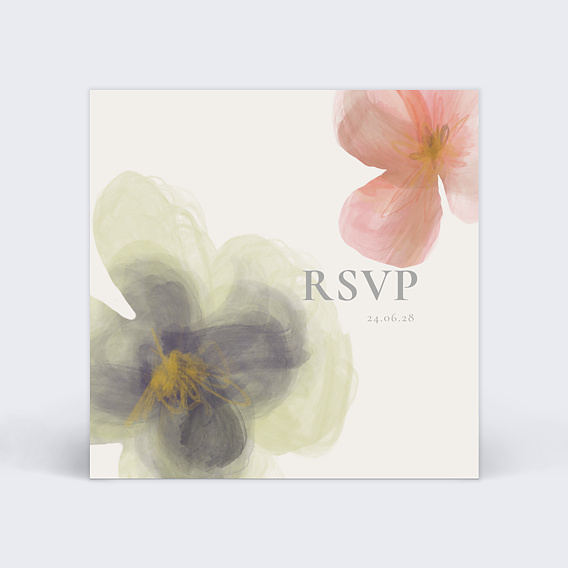 Carton réponse mariage Profusion aquarelle