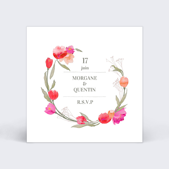 Carton réponse mariage Ronde de Fleurs