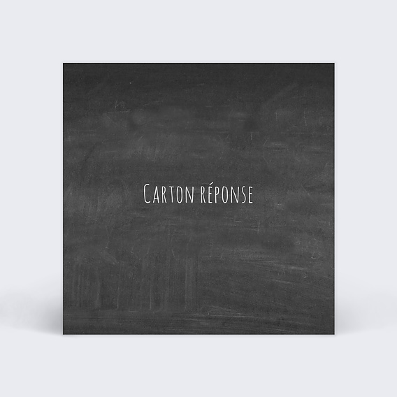 Carton réponse mariage Ardoise Recto