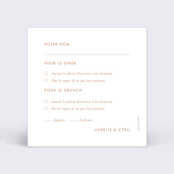 Carton réponse mariage Bouquet Parfume Verso