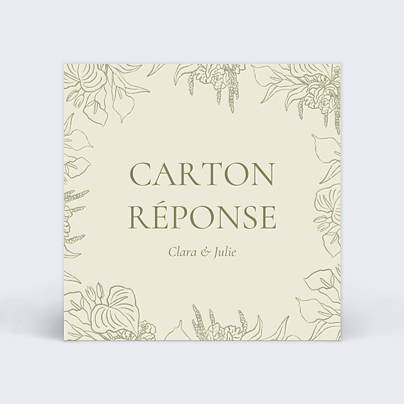 Carton Réponse Mariage Bloom floral