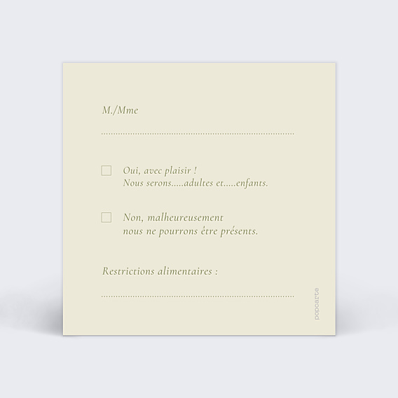 Carton Réponse Mariage Bloom floral