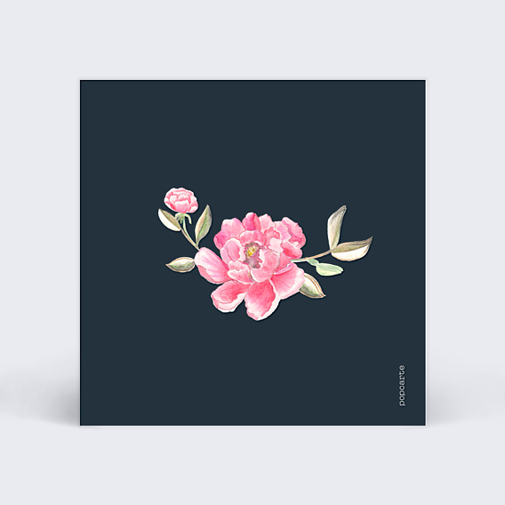 Carton Réponse Mariage RSVP Dark Peony