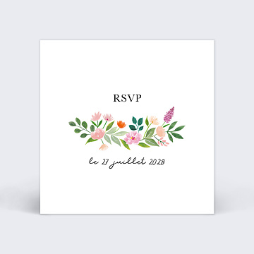 Carton Rponse Mariage Couronne Champtre Aquarelle