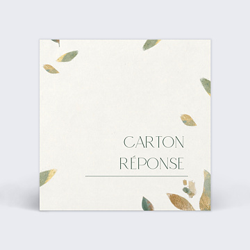 Carton Réponse Mariage Feuilles de Jade