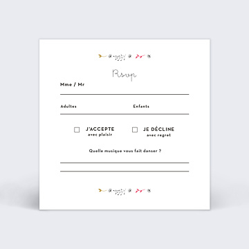 Carton Rponse Mariage Fleurs Dlicates