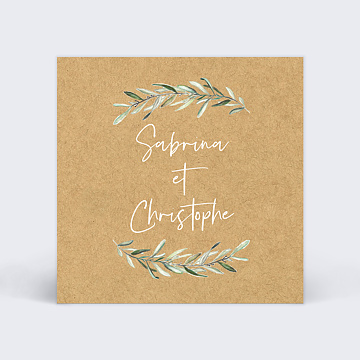 Carton Rponse Mariage Lauriers Simple