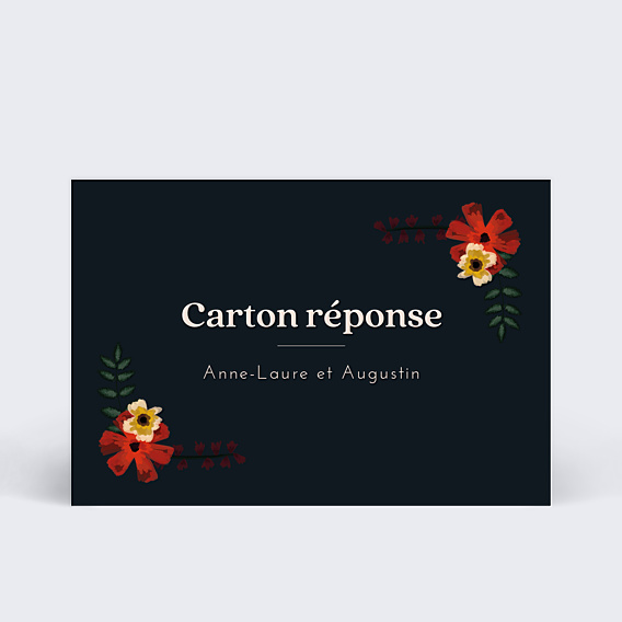 Carton Réponse Mariage Anémone