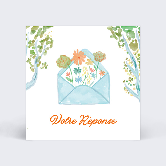 Carton Réponse Mariage Aquarelle