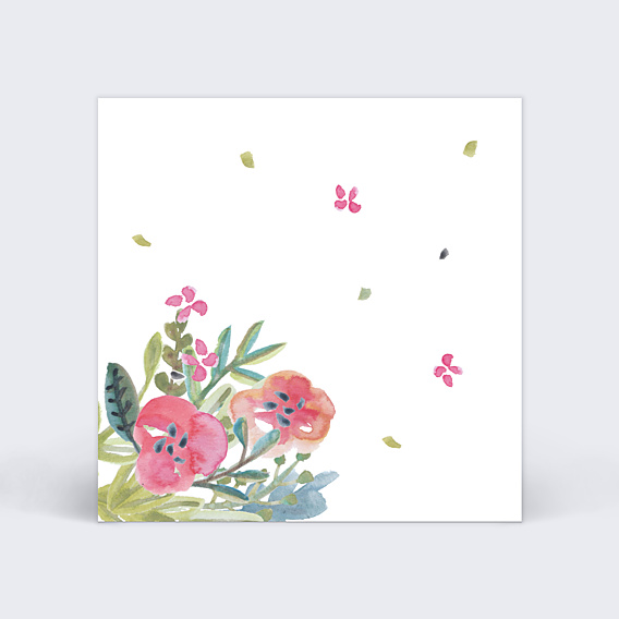 Carton Réponse Mariage Bouquet Aquarelle