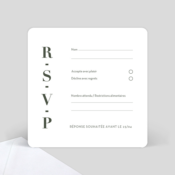 Carton réponse mariage Argile Verso