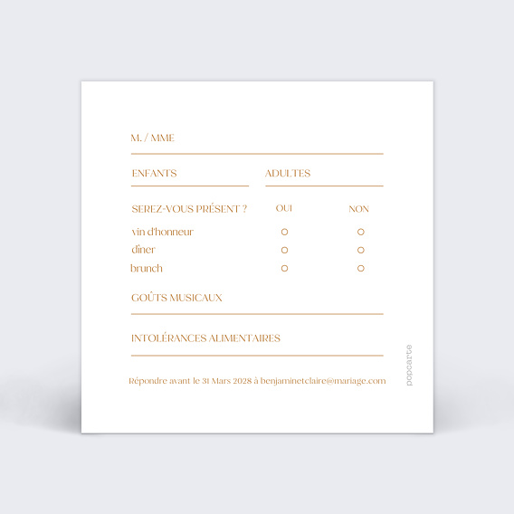 Carton réponse mariage Astrologie Verso