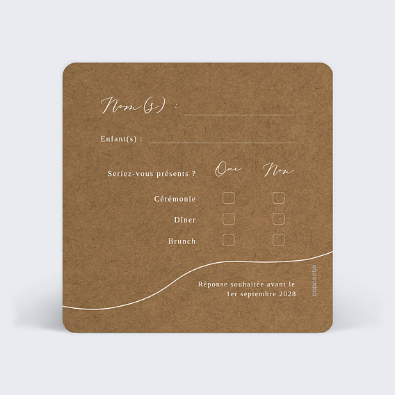 Carton réponse mariage Célébration Verso