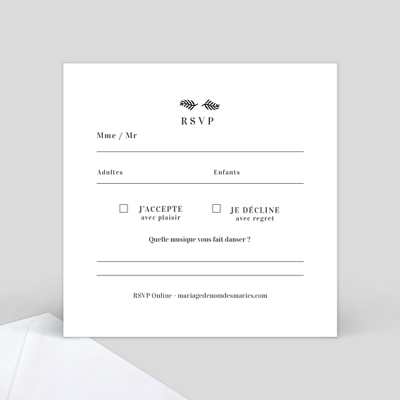 Carton réponse mariage Cinéma Verso