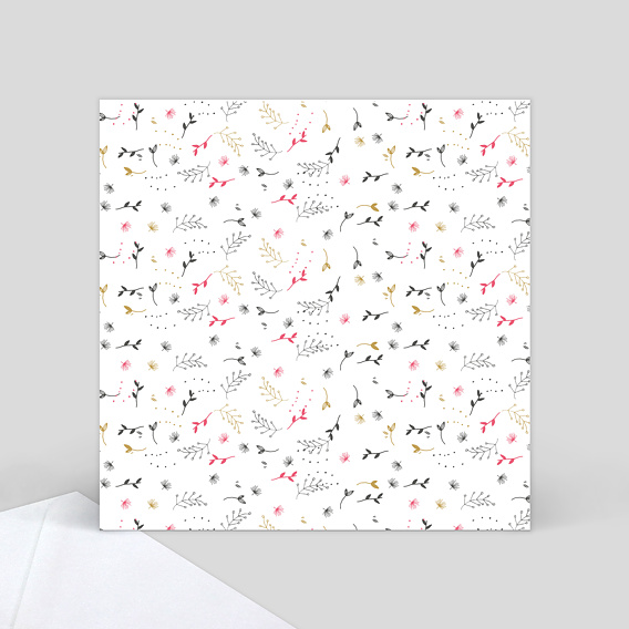 Carton réponse mariage Fleurs Délicates Verso