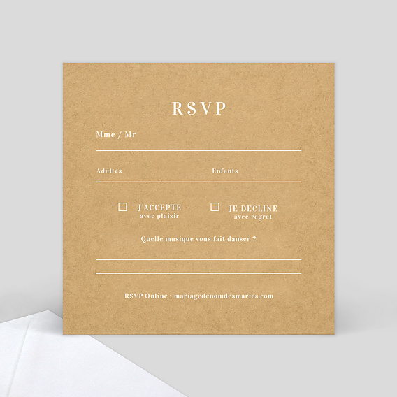 Carton réponse mariage Fleurs des Champs Verso