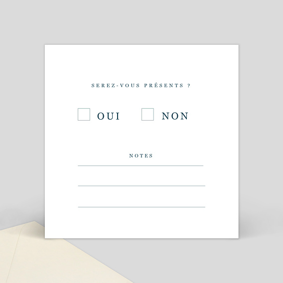 Carton réponse mariage Idylle Verso