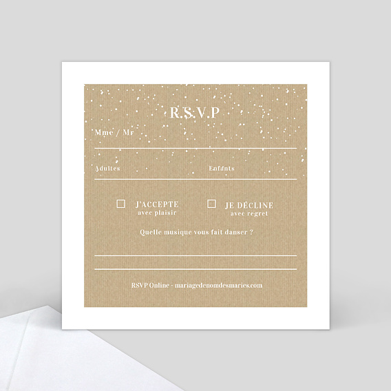 Carton réponse mariage Instant Rêvé Verso